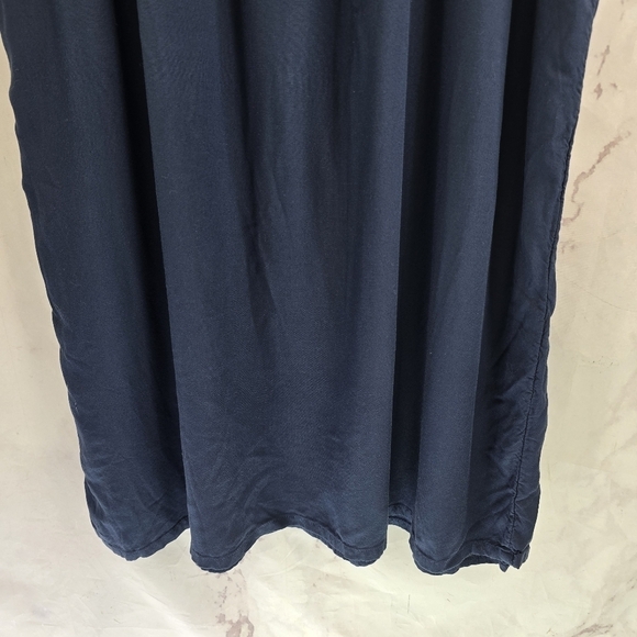 ModCloth Dress Womens Large Blue Shift Peasant Embroidered Floral Peace Mod - Picture 8 of 12